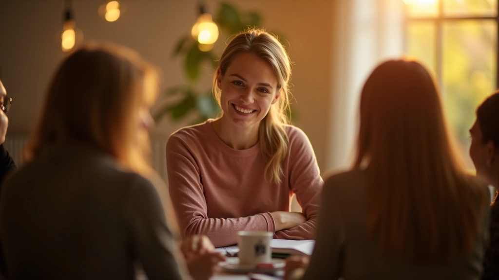 Profesionální instruktor vede skupinu v emocionálním uzdravení