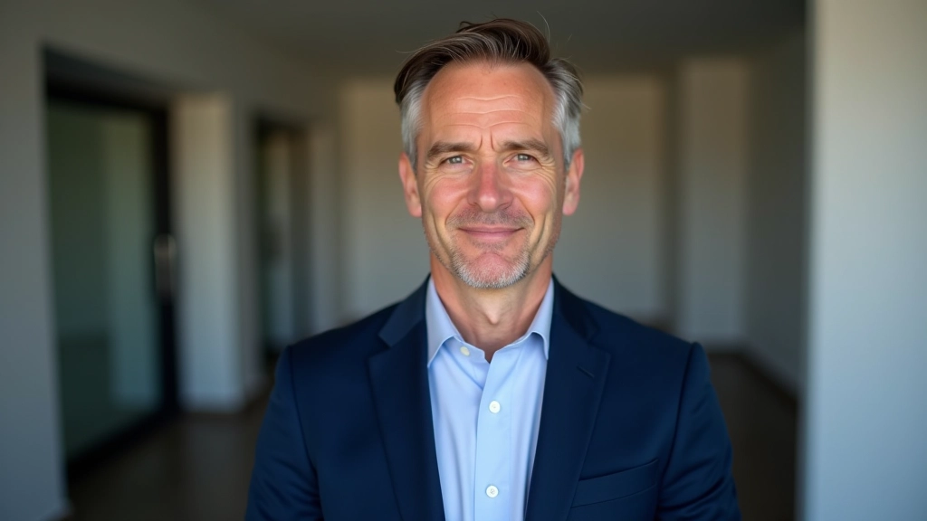 Muž v profesionálním oblečení se klidným výrazem, portrét od hrudníku