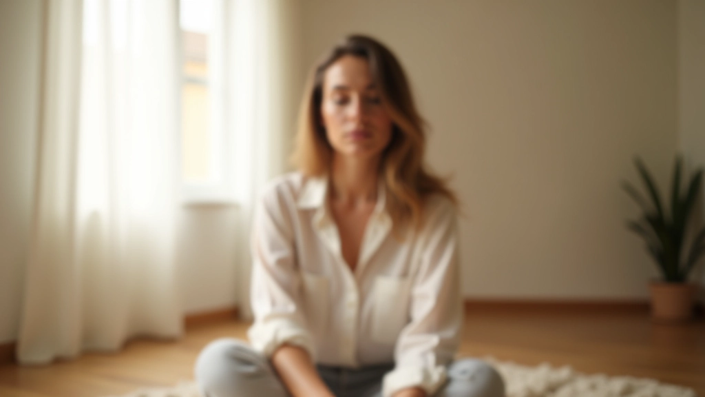 Ženská postava v tichém prostředí, které naslouchá sobě sama